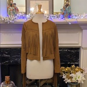 NWOT “Amaryllis” suede fringed jacket